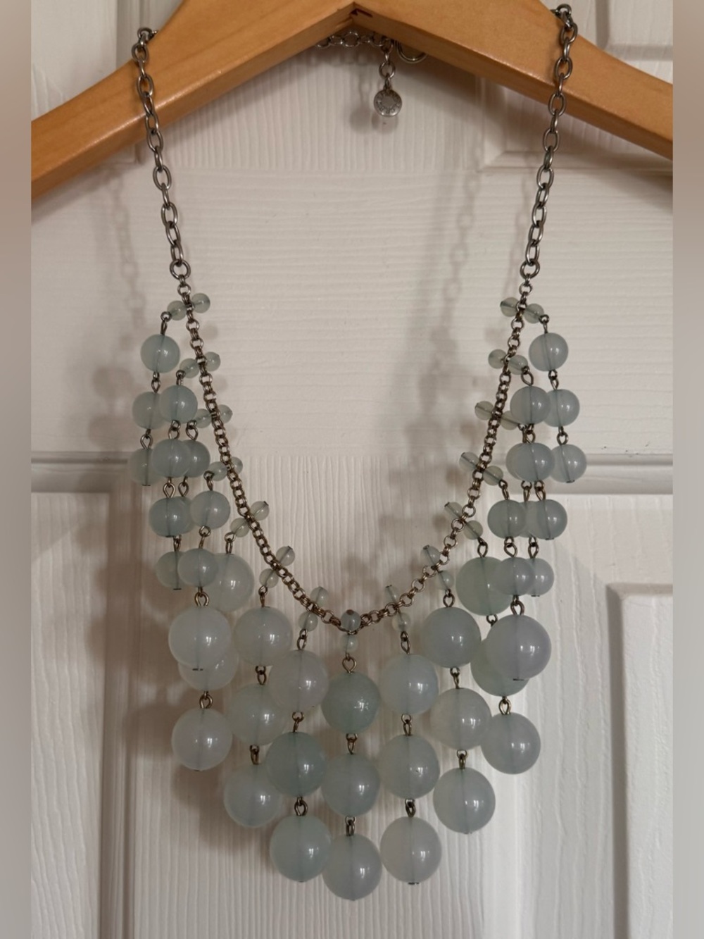 J. Crew Baby Blue Beaded Bib Necklace